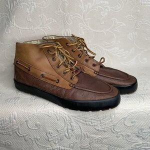 Polo Ralph Lauren Delmont Brown Leather Lace Up Boots Men Size 10.5D